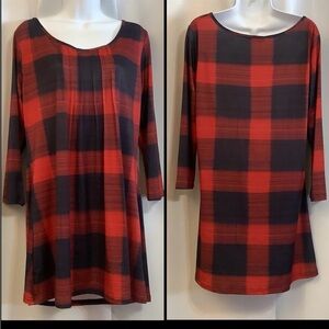 Lily by Firmiana Tunic Women’s Size XL Buffalo Plaid Loose Fit